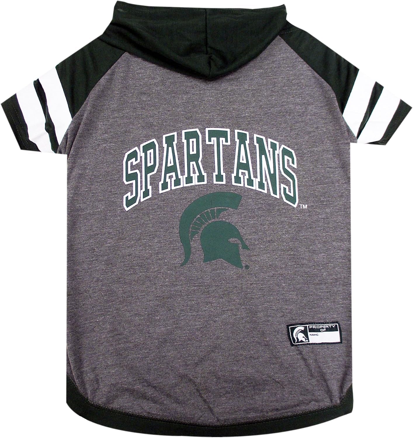 NCAA Michigan State Spartans Hoodie for Dogs & Cats, Medium Collegiate Licensed Dog Hoody Tee Shirt. Sports Hoody T-Shirt for Pets. College Sporty Dog Hoodie Shirt.